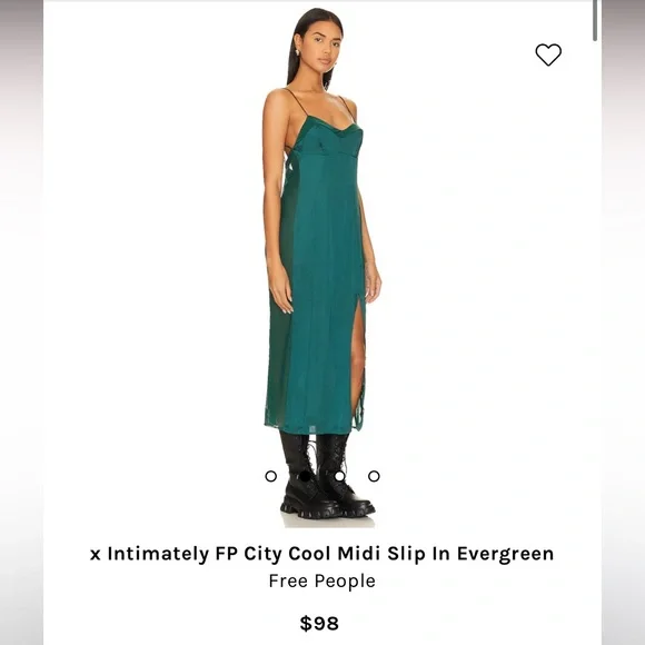 Free People | Dresses | Free People Intimately Fp City Cool Midi Slip With  Side Mesh In Evergreen | Poshmark